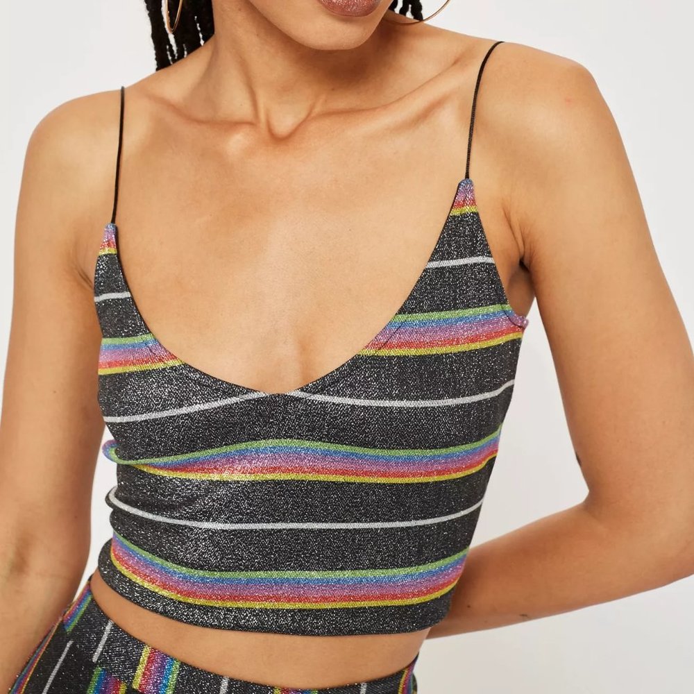 Metallic Striped Camisole Top by New Girl Order